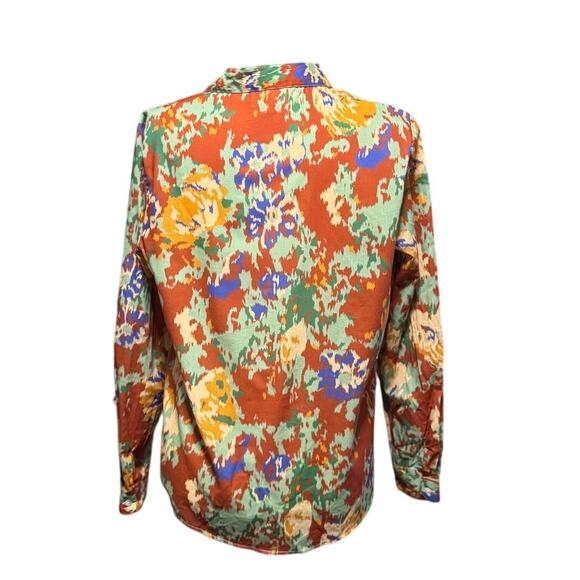 Sézane Pierro Shirt – Antique Flowers – Size 36 (S) Cotton Floral Elevated Basic - Picture 4 of 7